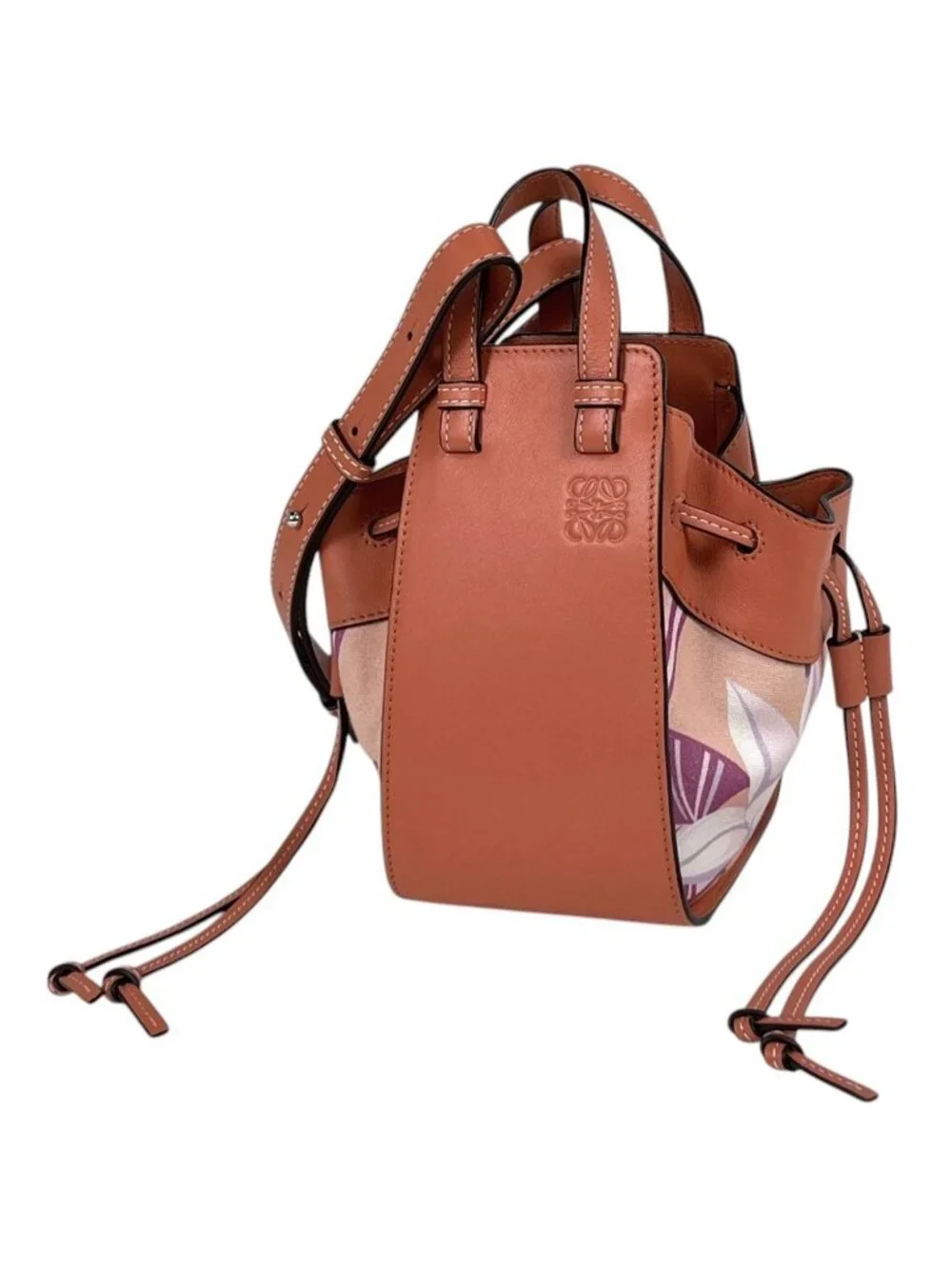 Loewe Handbag Paula's Ibiza Hammock Mini Floral Leather Salmon Pink